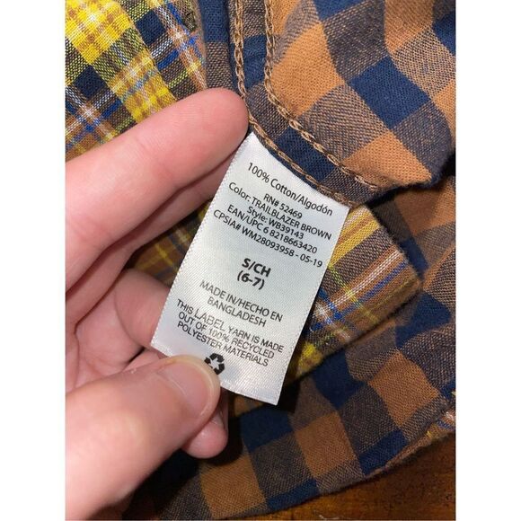 Wonder Nation Kids Plaid Button Up - Picture 3 of 5